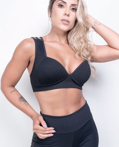 Triangle Sports Bra Black Jenine